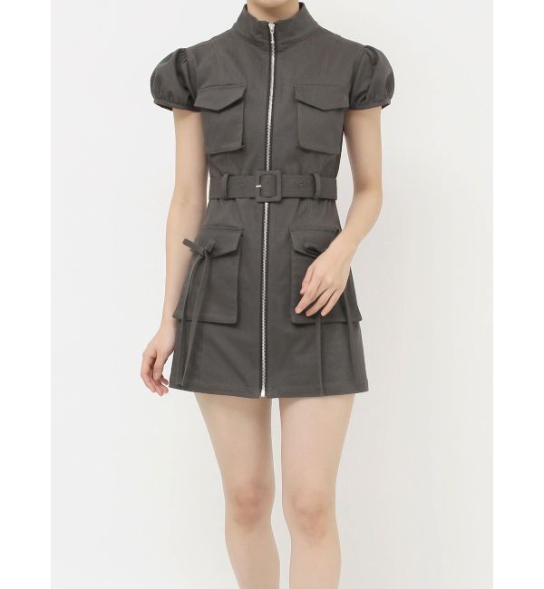 jouetie「ミリタリーZIPミニワンピース」|ワンピース|