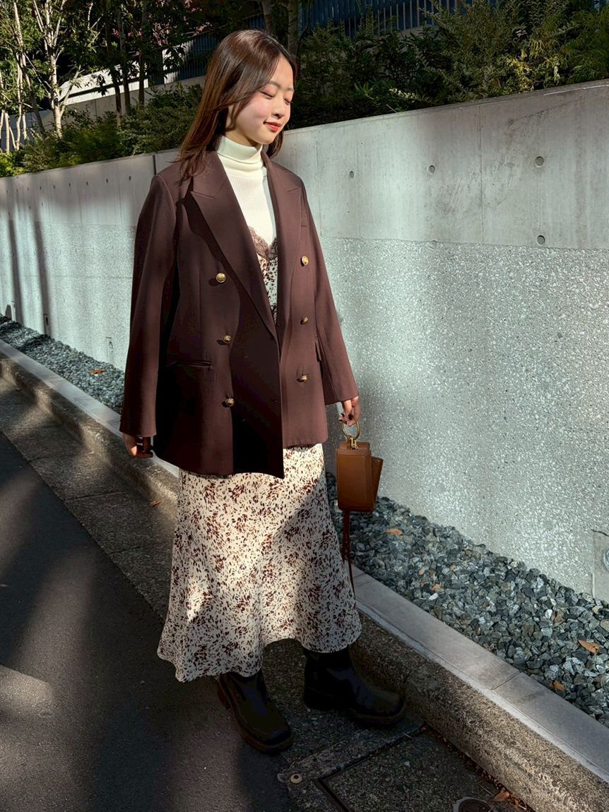 Mila Owen「金釦ダブルブレストロングブレザー」|テーラードジャケット|