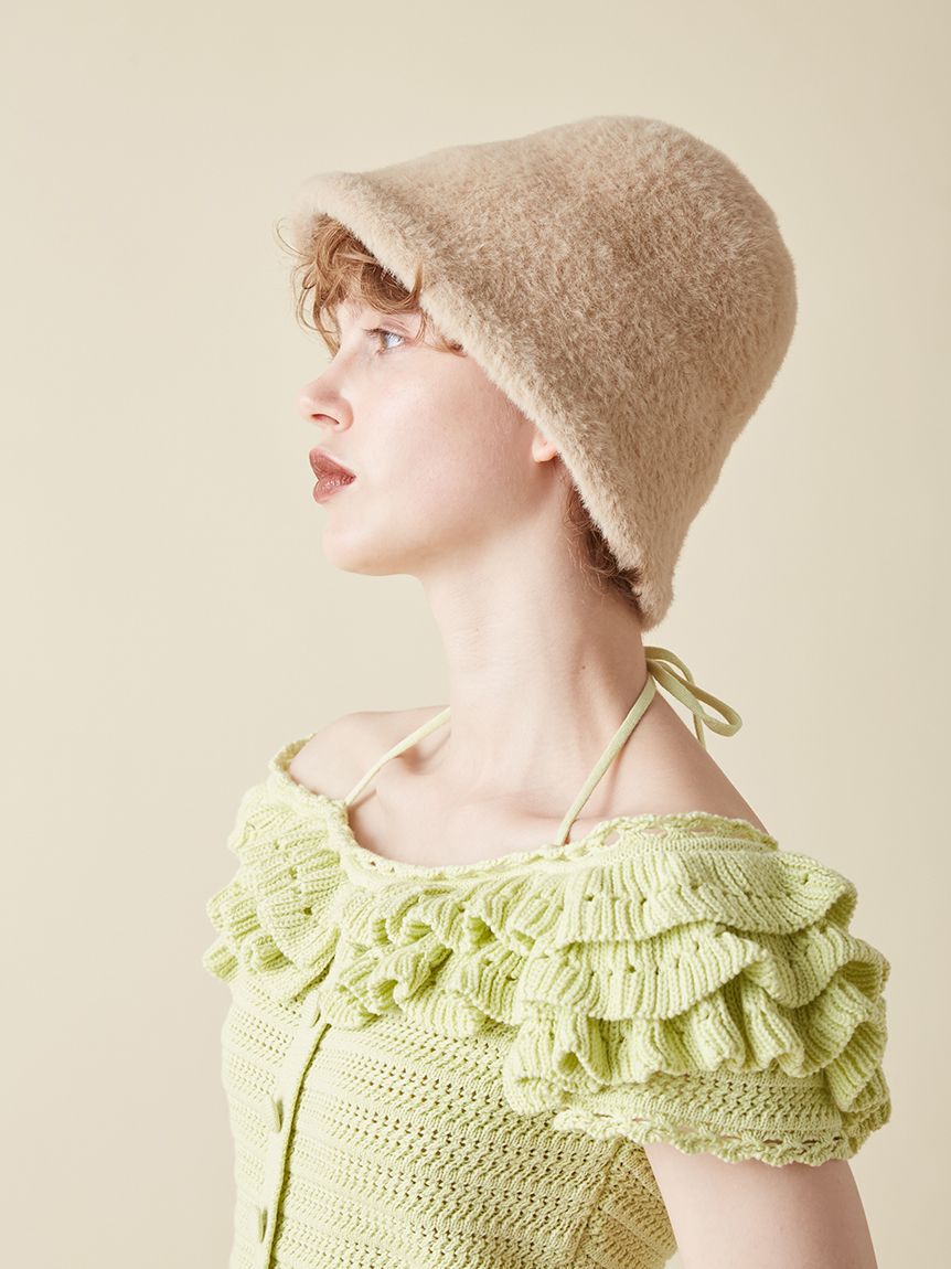 FURFUR「ロゴ刺繍エコファーバケットハット」|ハット|