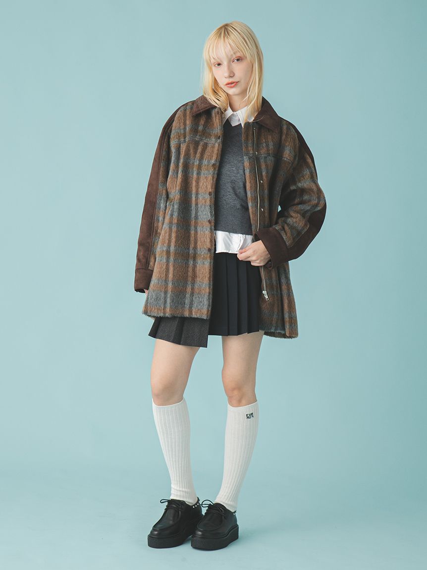 FURFUR「バイカラープリーツミニスカート」|スカート|