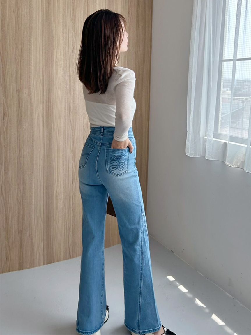 SNIDEL「【00サイズあり】Sustainableストレッチフレアデニムパンツ」|デニム|