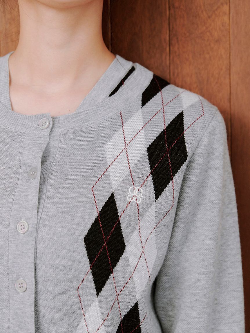 SNIDEL「アーガイルカーディガン」|カーディガン|