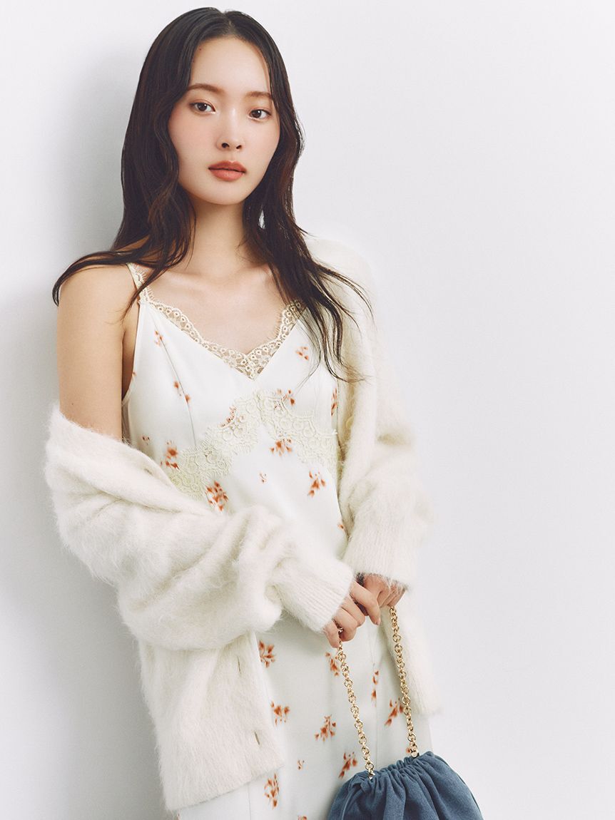 FRAY I.D「【限定カラー】レーストリムキャミワンピース」|ワンピース|