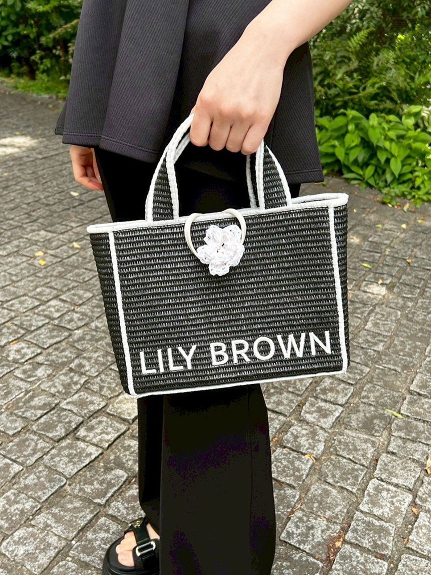 LILY BROWN「【限定カラー】【LILY BROWN&times;MARY QUANT】ジュートロゴトート」|トートバッグ|BLK