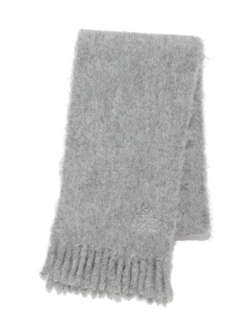 CELFORD「カリグラフィーロゴ刺繍ポイントシャギーストール」|マフラー|GRY