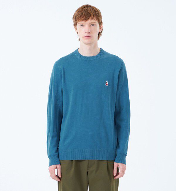 MACKINTOSH PHILOSOPHY「バッキンガムベア 綿ウール天竺 クルーネックプルオーバーニット」|ニット・セーター|ブルー