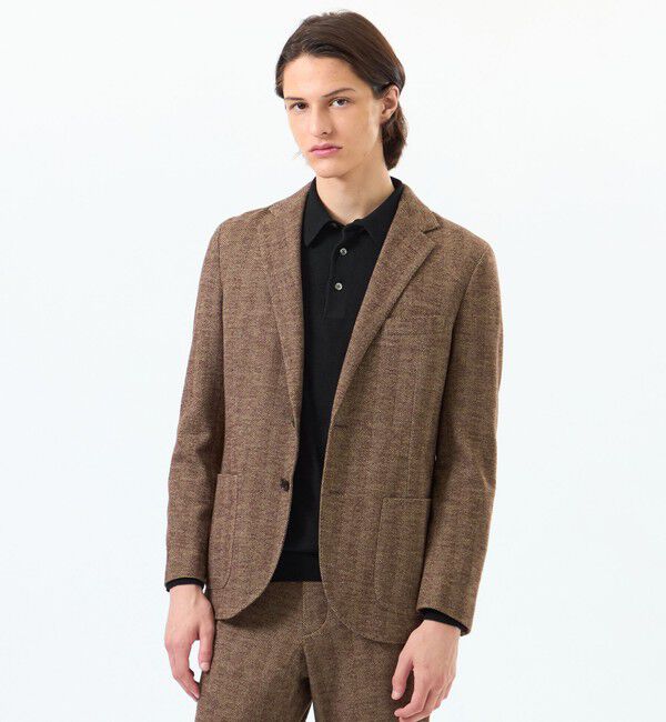 MACKINTOSH PHILOSOPHY「テーラードジャージー ジャケット EMMETEXヘリンボン」|テーラードジャケット|ダークブラウン