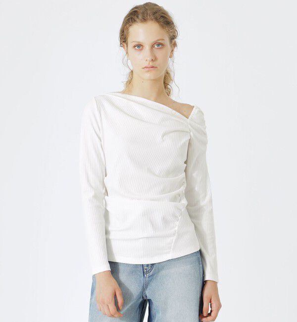  「テレコデザイントップス」|Tシャツ・カットソー|ホワイト