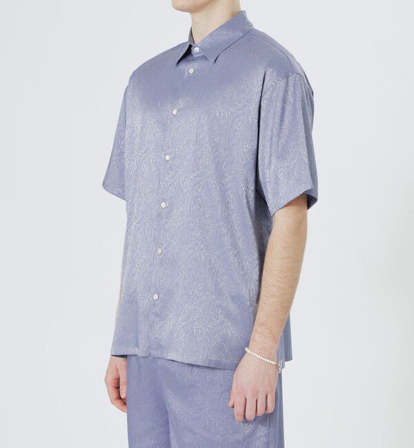  「サテンジャカードショートスリーブシャツ」|シャツ・ブラウス|