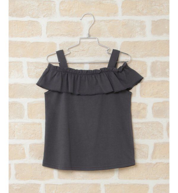 ikka kids「【キッズ】アンチピリングオフショルT（120~160cm）」|Tシャツ・カットソー|チャコール