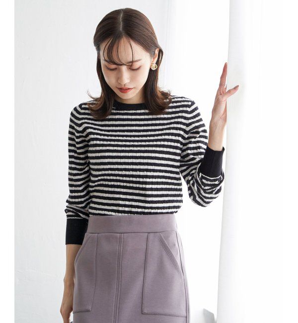 IKKA LOUNGE「ミニケーブルニットプルオーバー」|プルオーバー|ブラック