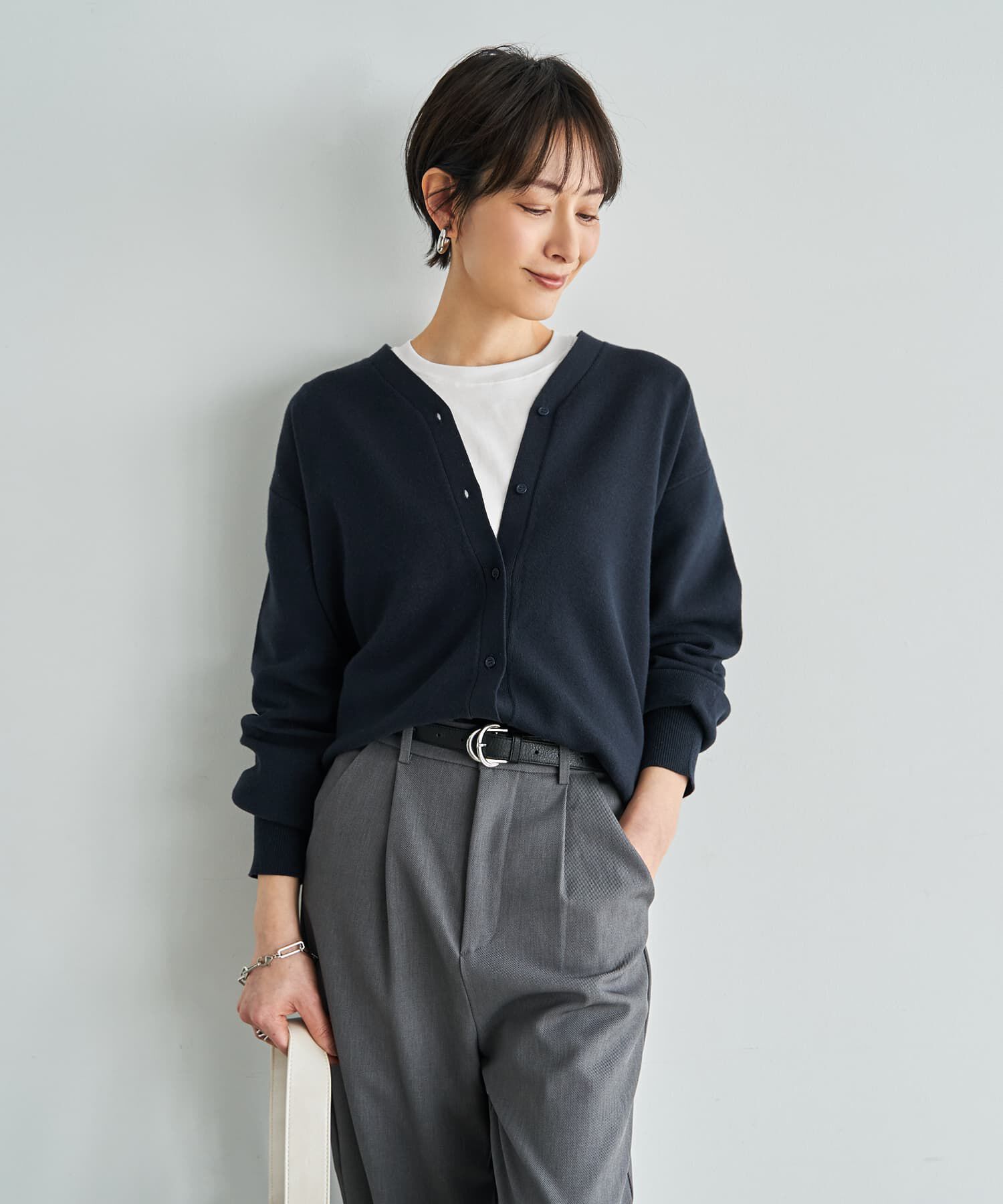 STYLE DELI「しっとりもっちりVネックカーディガンB」|ニット・セーター|