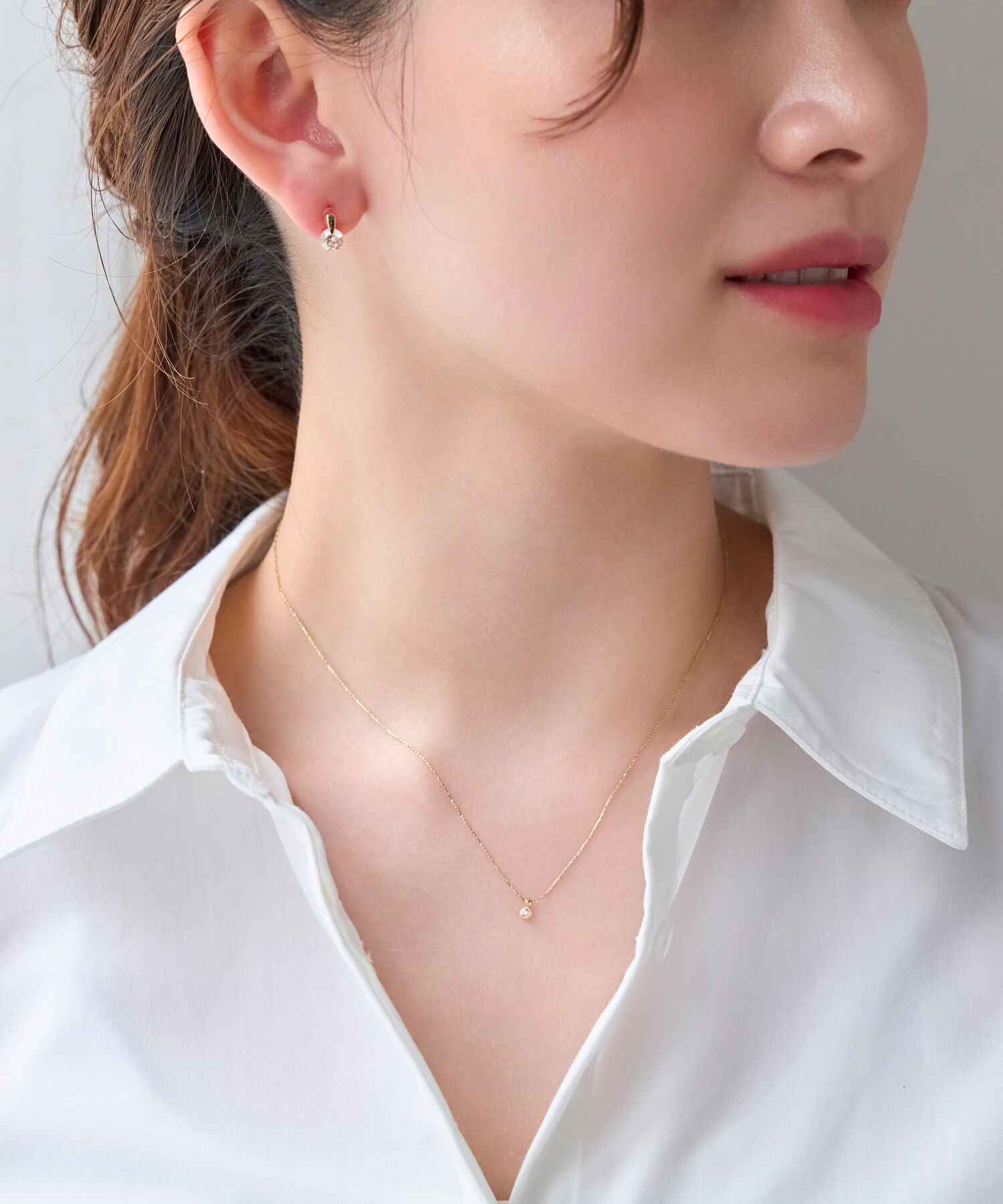 Phoebe「【金属アレルギー対応】シャイニーフチミルネックレス　ゴールド」|ネックレス|