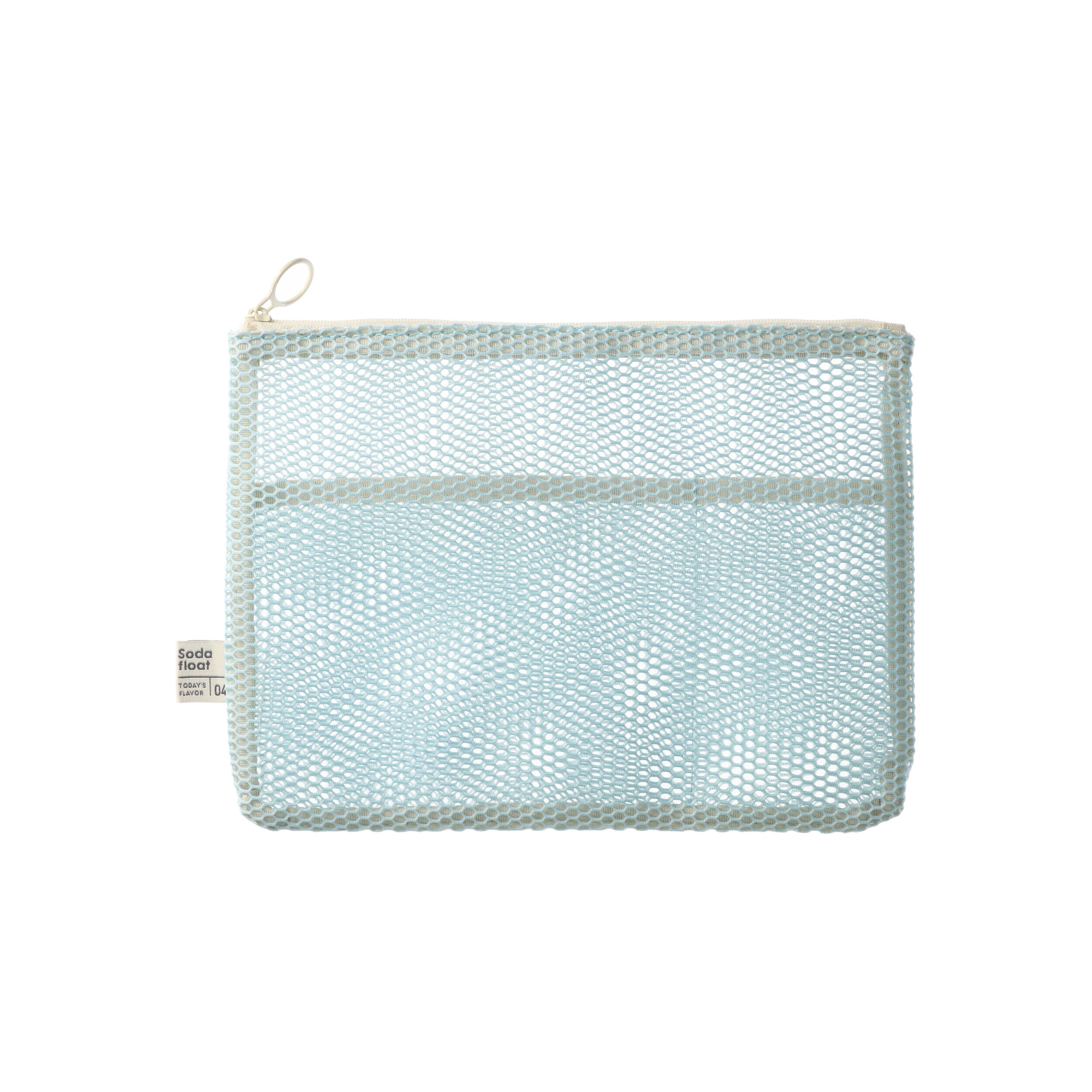  「フラットポーチ・Ａ５／メッシュコレクション」|ポーチ|ライトブルー