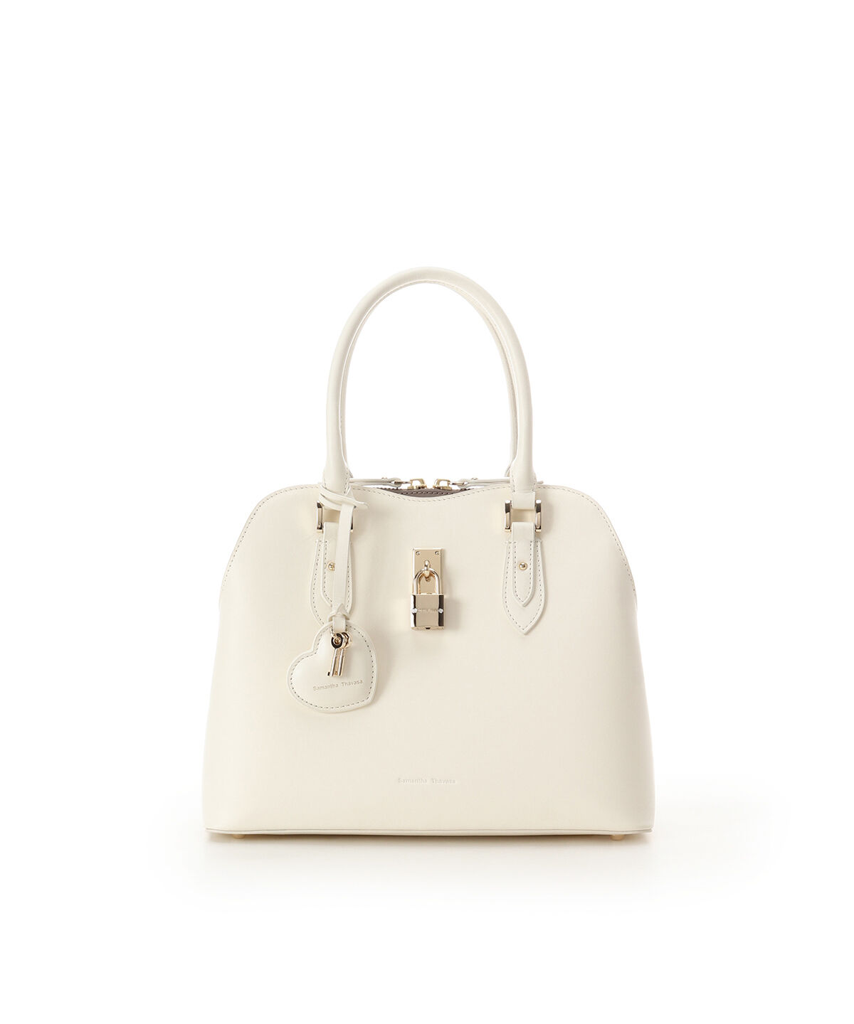 Samantha Thavasa「ハートモチーフレザーハンドバッグ 大サイズ」|ハンドバッグ|オフホワイト