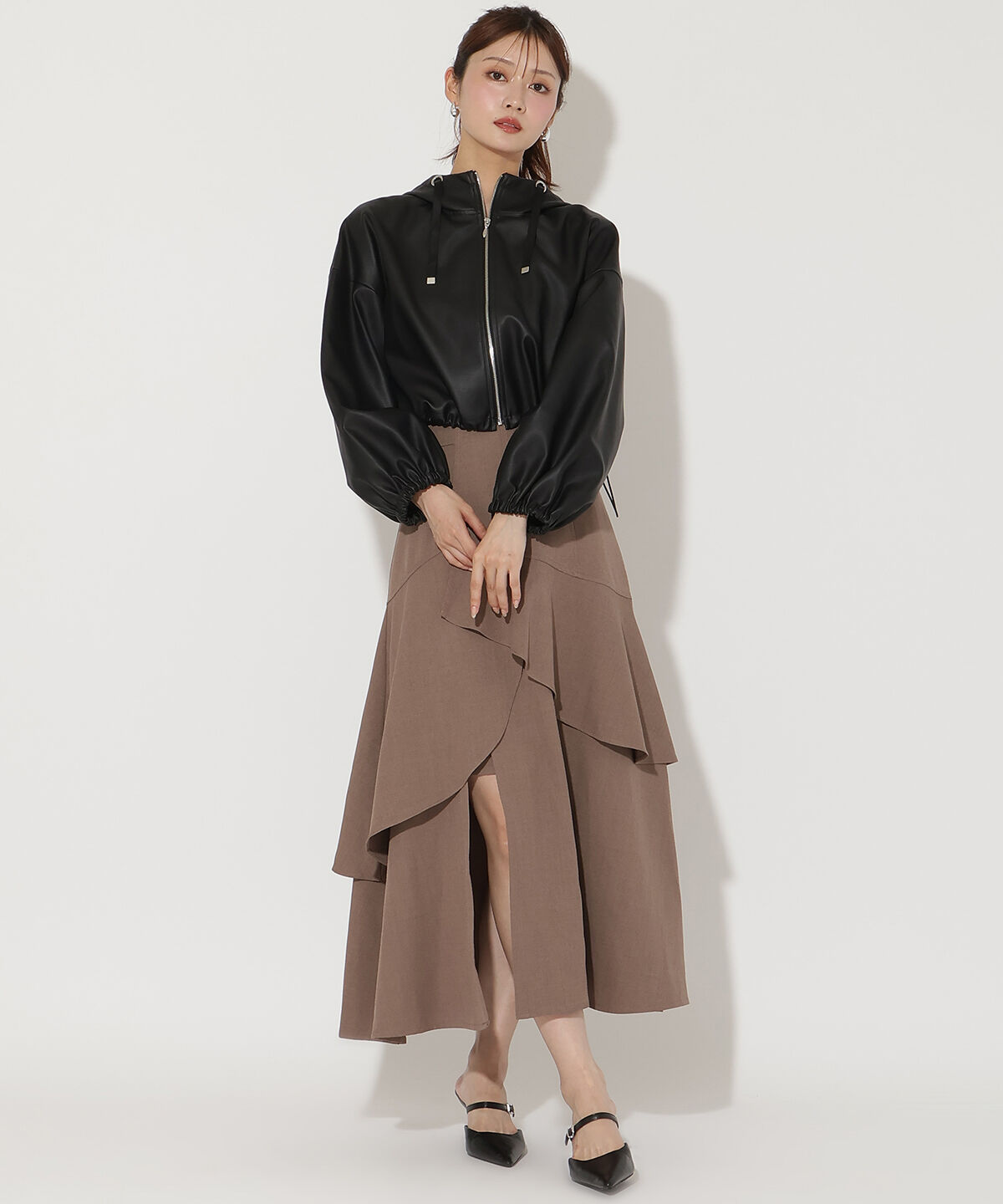 アンドクチュール「フェイクレザーブルゾン」|ブルゾン・スタジャン|