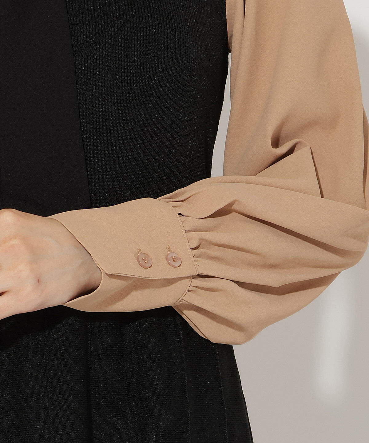 アンドクチュール「ニットビスチェ風リボンタイワンピース」|ワンピース|