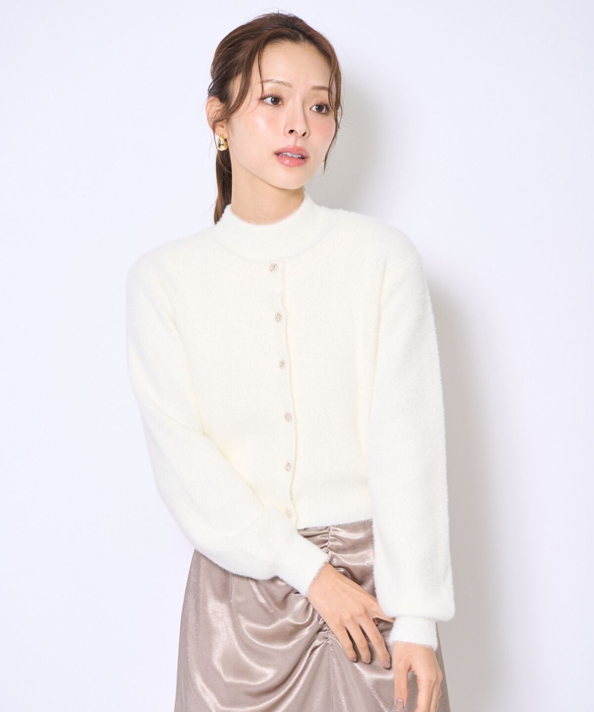 アンドクチュール「ラメフェザーニットアンサンブル」|カーディガン|