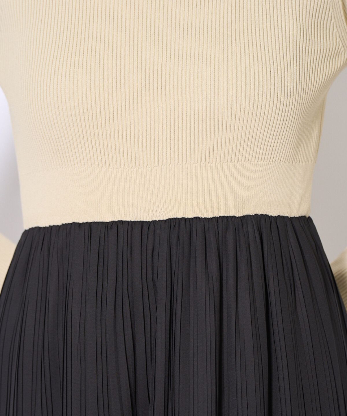 アンドクチュール「消しプリーツドッキングワンピース」|ワンピース|