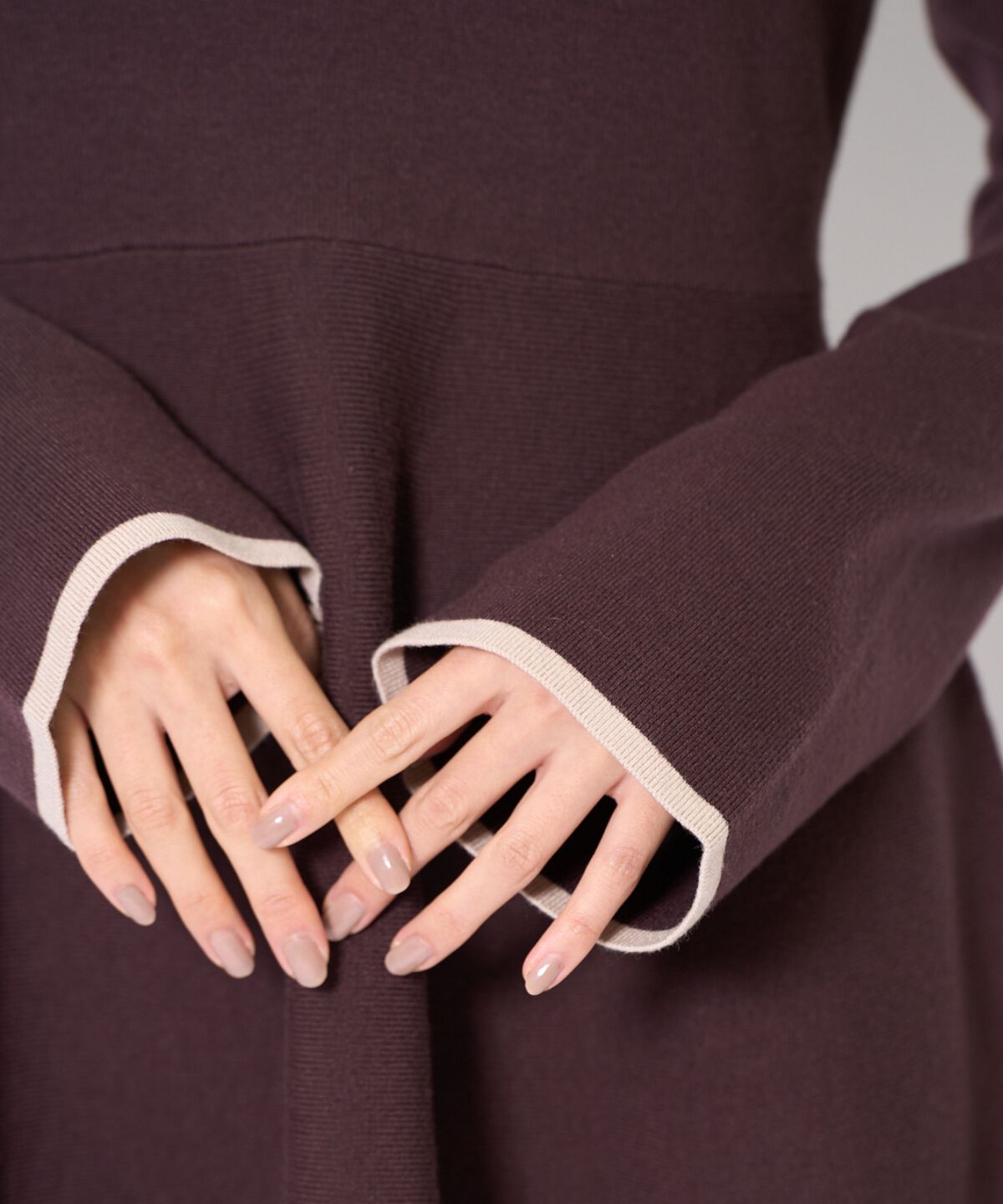 アンドクチュール「バイカラーポロニットフレアミニワンピース」|ワンピース|