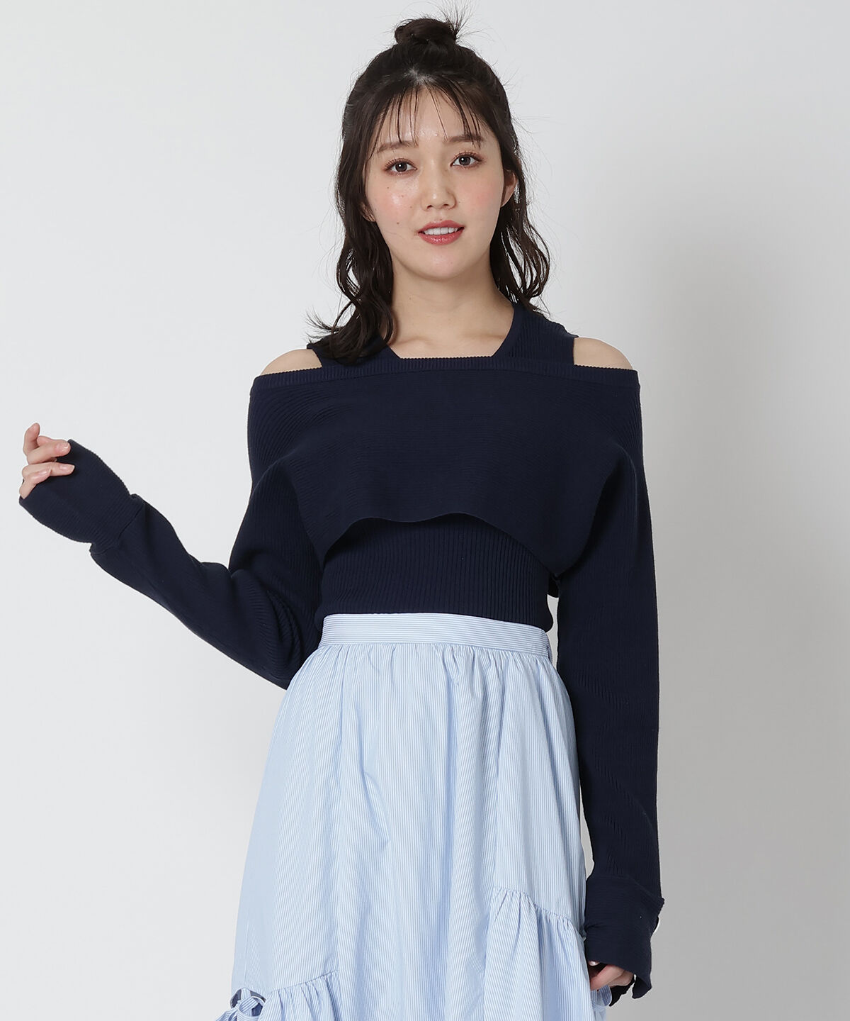 REDYAZEL「ニットセットトップス」|ニット・セーター|ネイビー