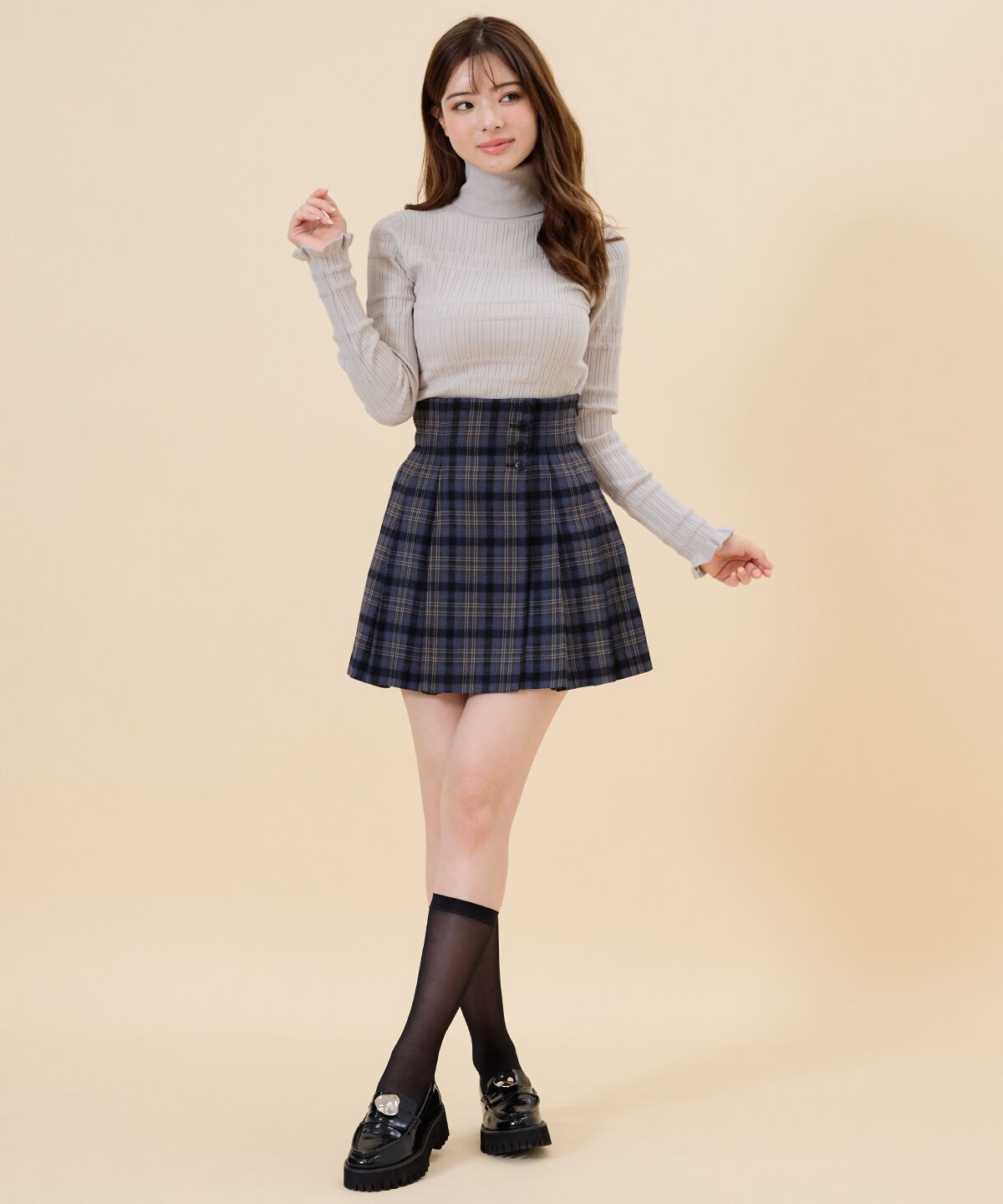 REDYAZEL「デザインリブタートルニット」|ニット・セーター|