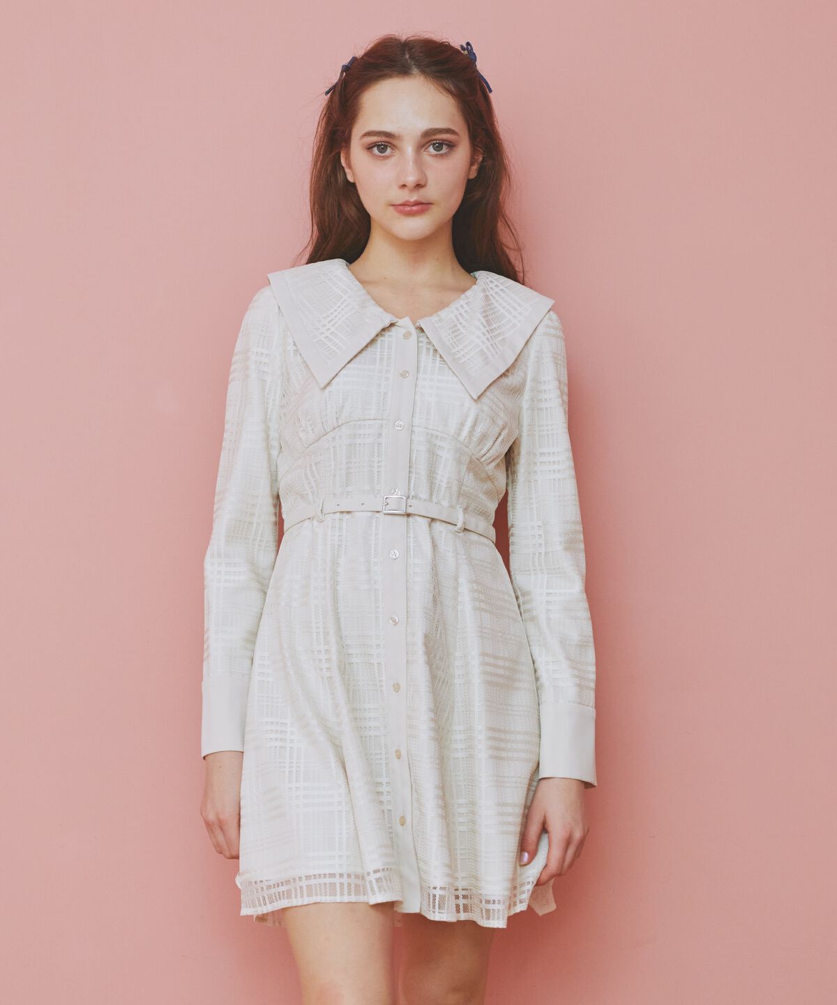 REDYAZEL「ビッグカラーレースミニワンピース」|ワンピース|