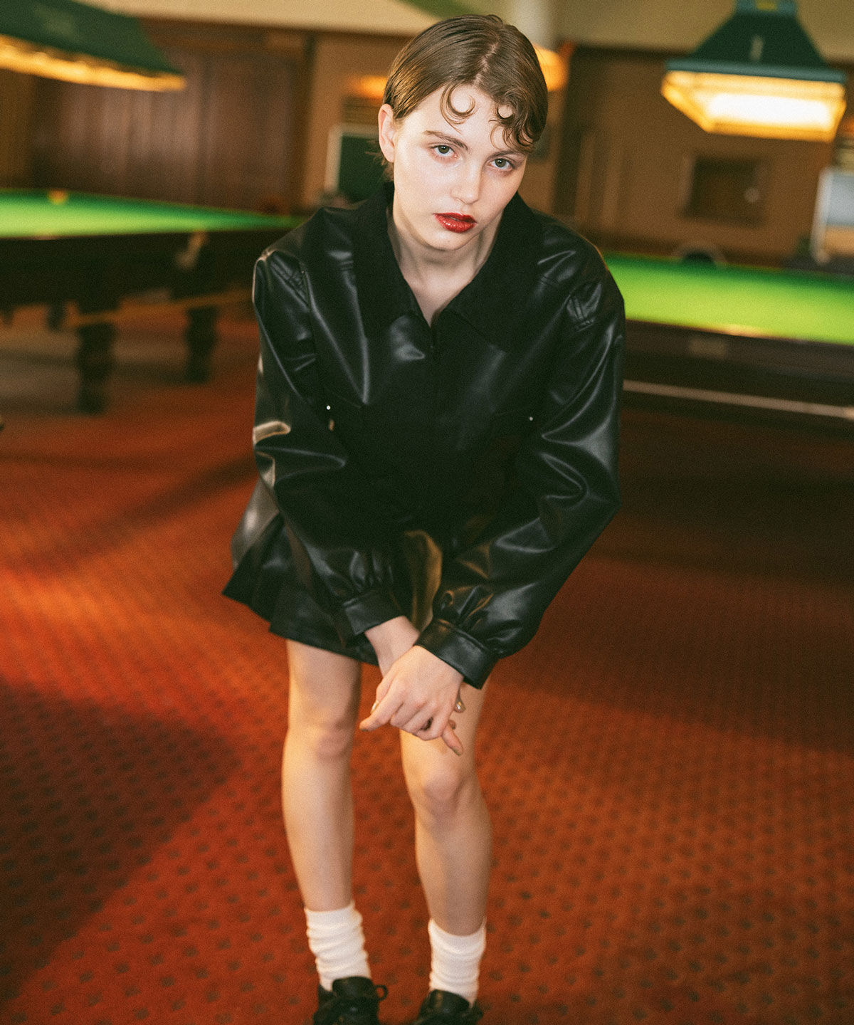 REDYAZEL「フェイクレザージップブルゾン」|ブルゾン・スタジャン|