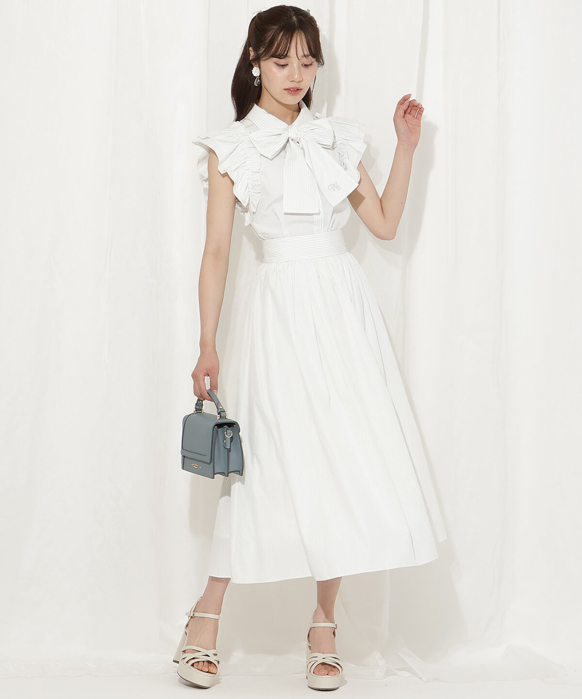 WILLSELECTION「刺繍入りボウタイストライプブラウス」|シャツ・ブラウス|