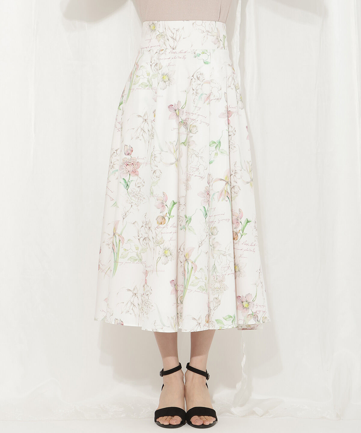 WILLSELECTION「ボタニカルフラワータックフレアスカート」|フレア|