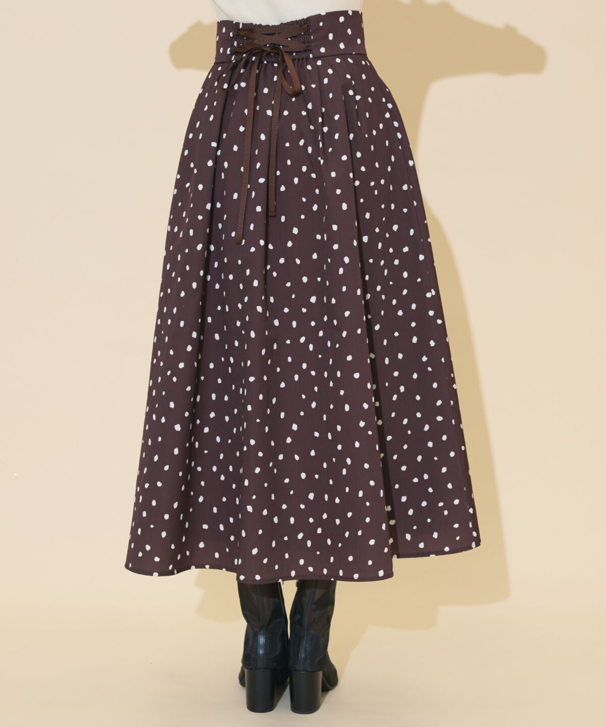 WILLSELECTION「ダルメシアンプリントボリュームタックスカート」|フレア|