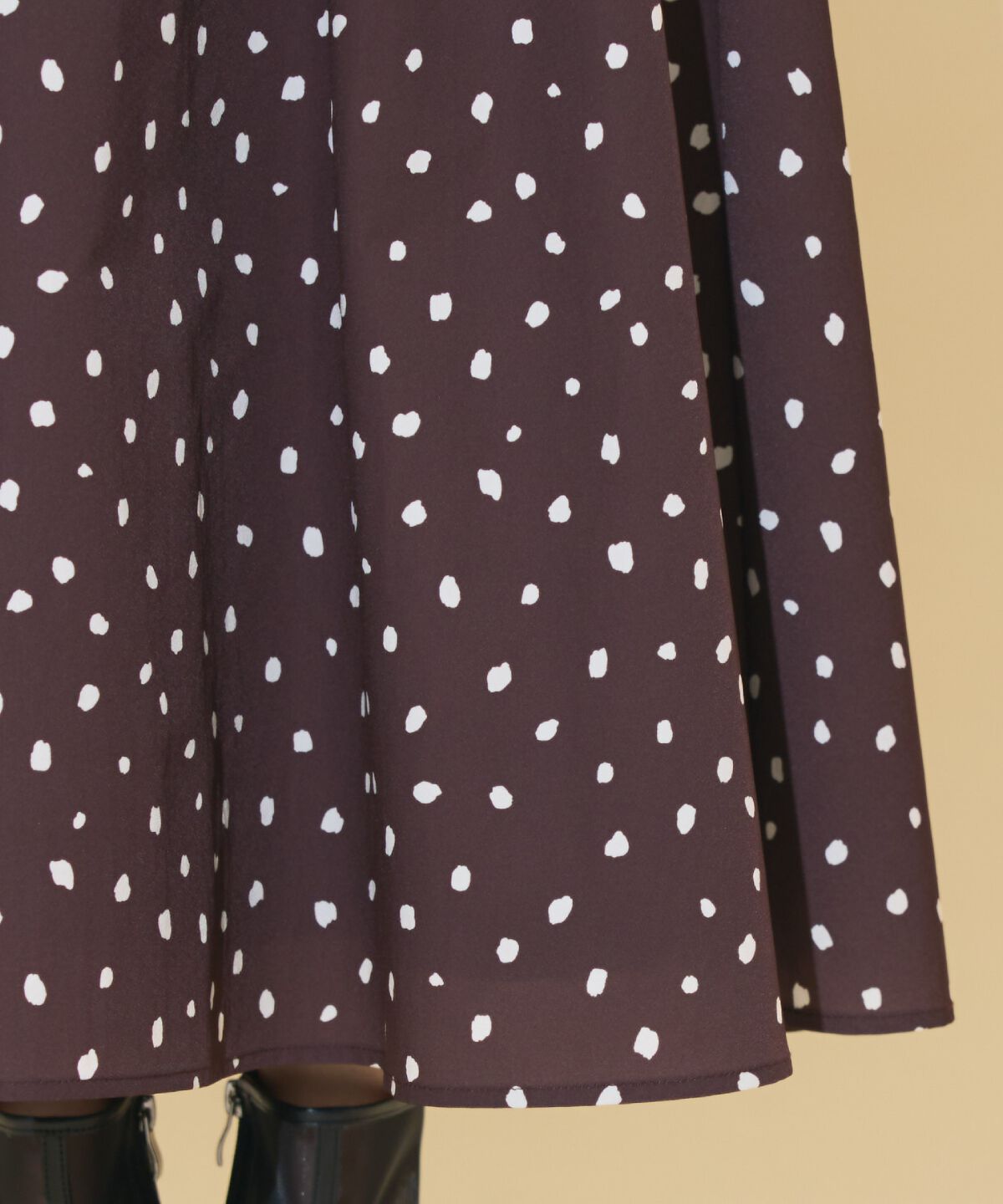 WILLSELECTION「ダルメシアンプリントボリュームタックスカート」|フレア|