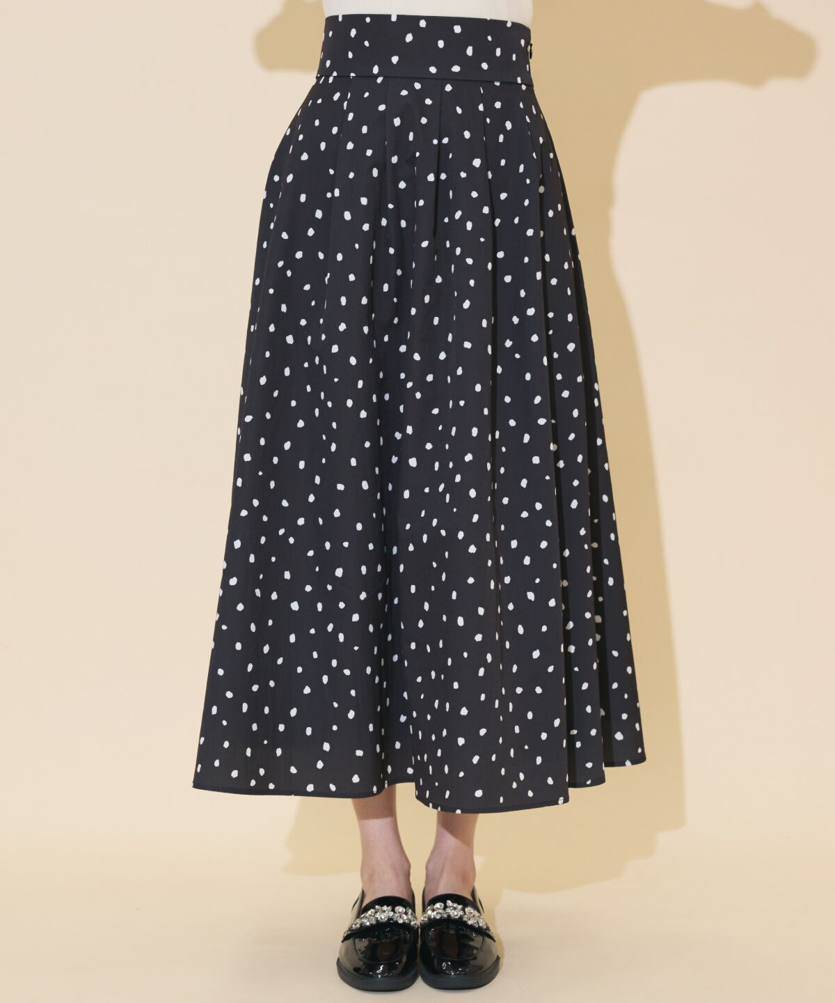 WILLSELECTION「ダルメシアンプリントボリュームタックスカート」|フレア|