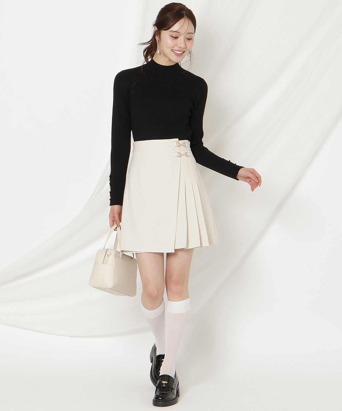 WILLSELECTION「袖リボンラメリブニット」|ニット・セーター|