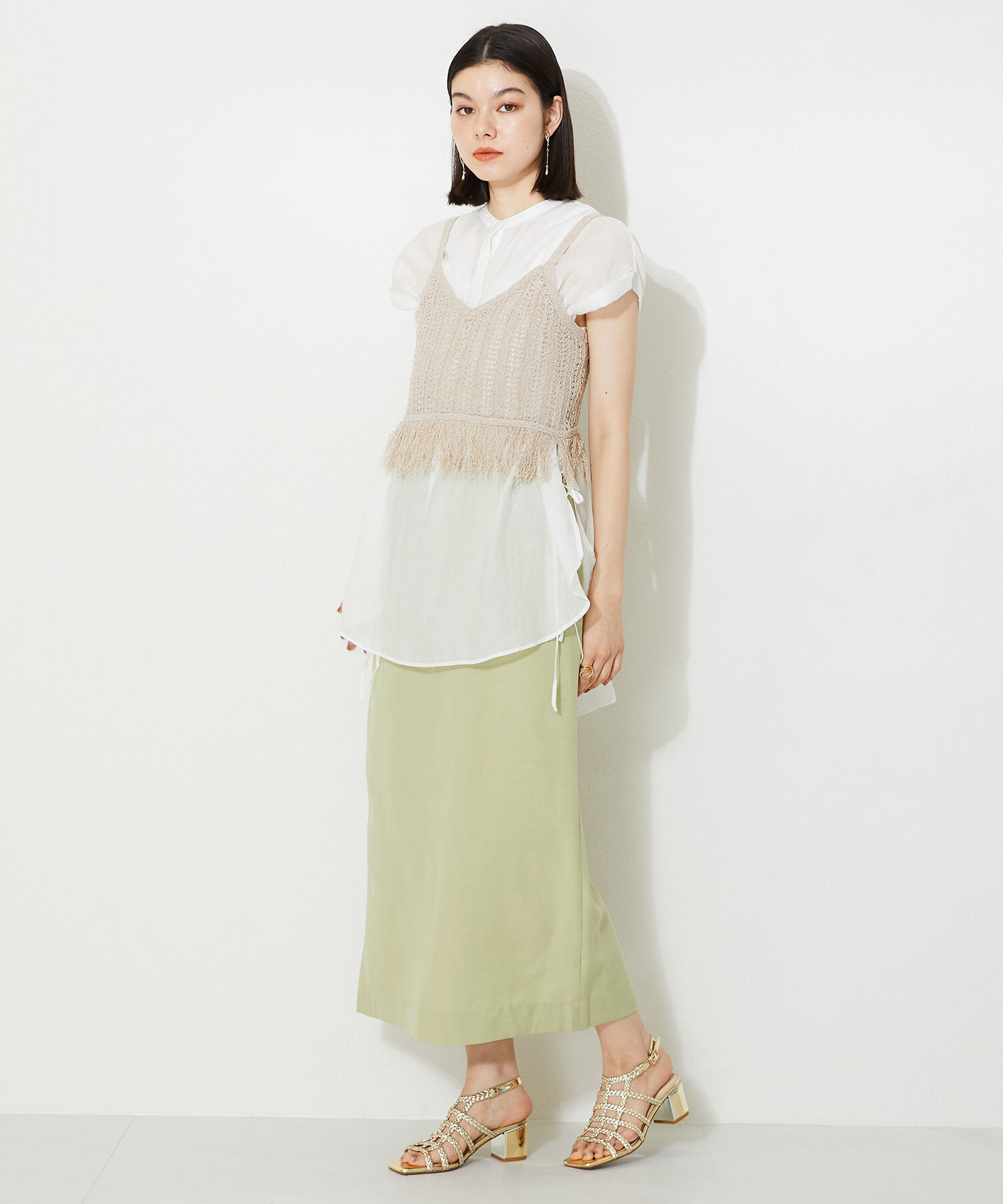 ORiental TRaffic「甲深メッシュヒールサンダル/41202」|サンダル|