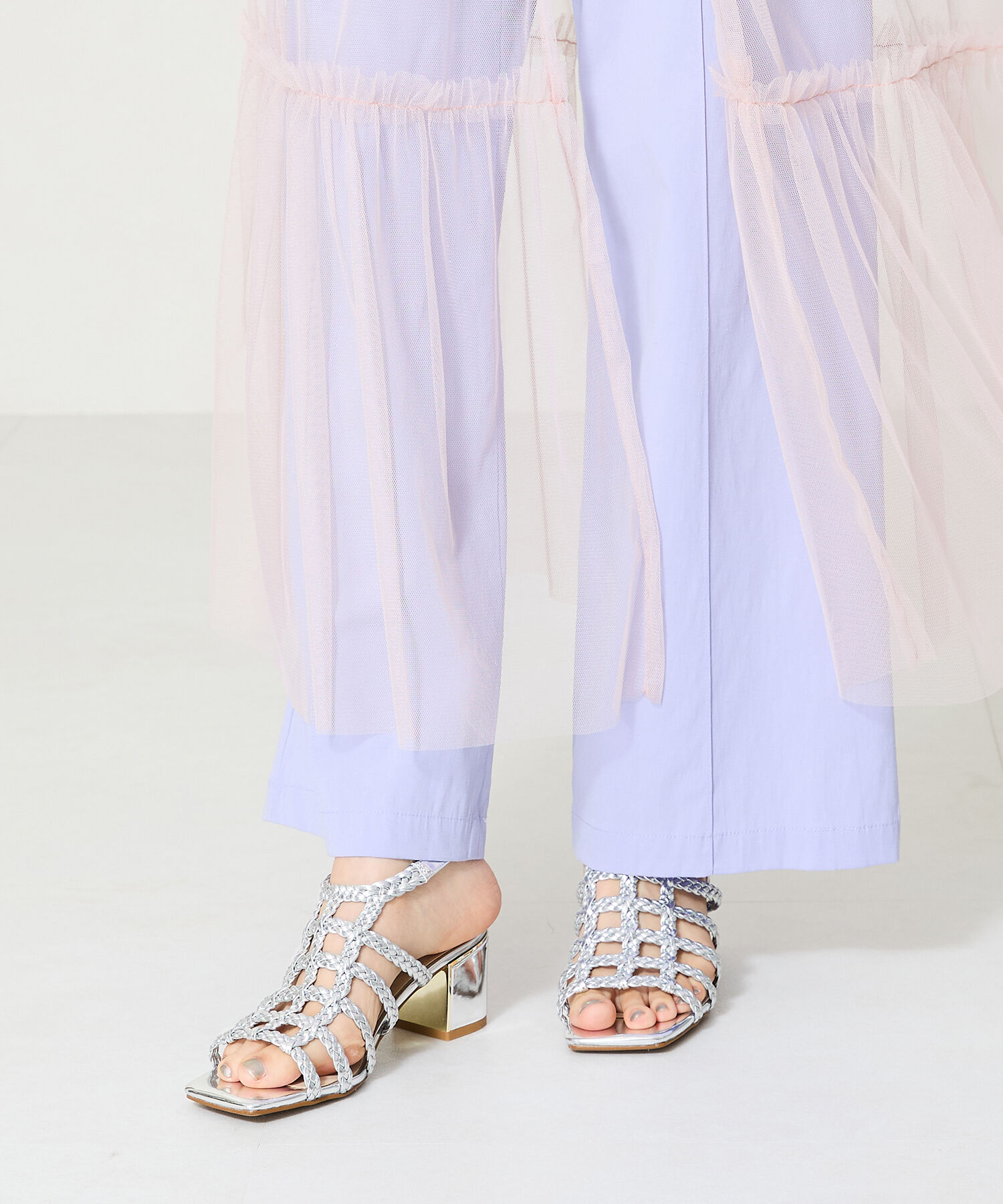 ORiental TRaffic「甲深メッシュヒールサンダル/41202」|サンダル|