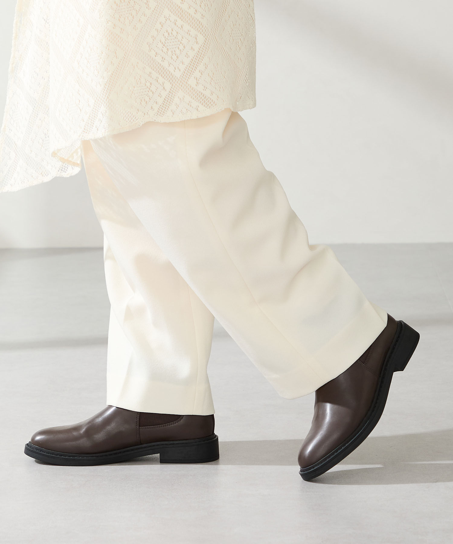 WA Oriental TRaffic「アーモンドトゥ フラット サイドゴアブーツ /52405 ショートブーツ」|ショートブーツ|