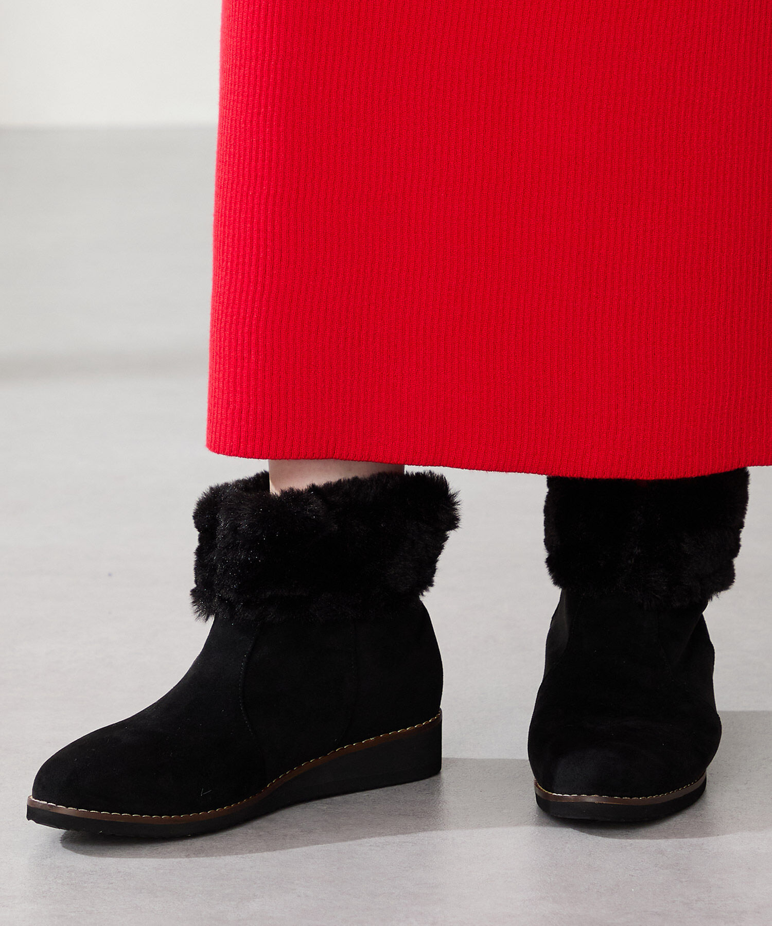 WA Oriental TRaffic「たっぷりファーウエッジソールブーツ/52411」|ショートブーツ|