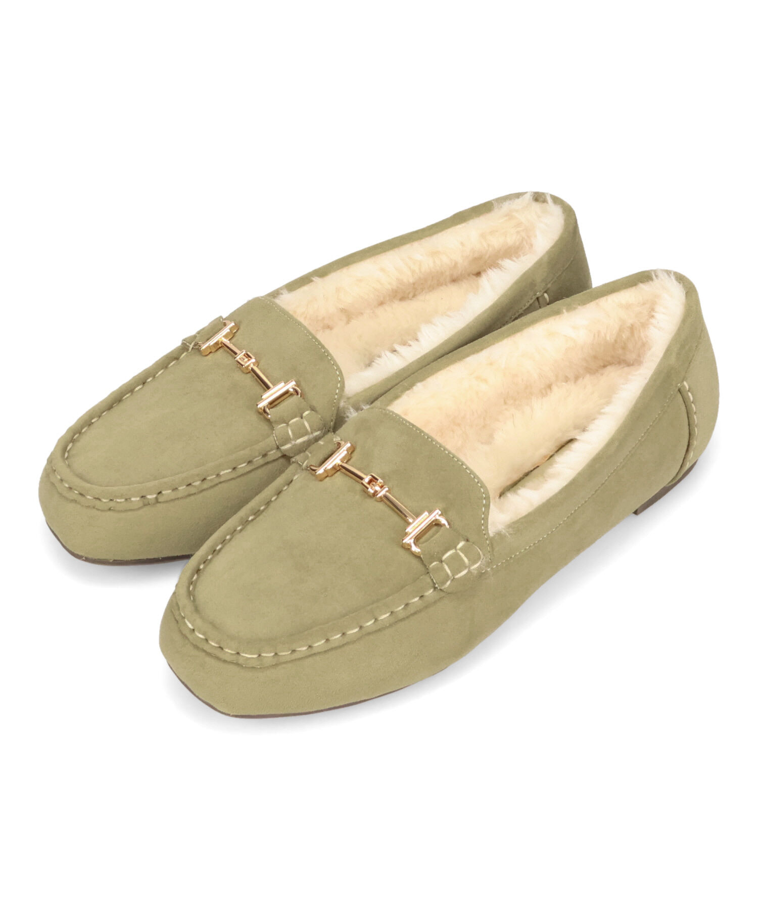 WA Oriental TRaffic「 ビット モチーフ付き ファー モカシン /52318 ムートン 防寒」|モカシン|