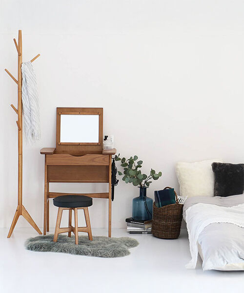  「コンパクトドレッサー toledoドレッサー＆スツールセット」|ミラー|