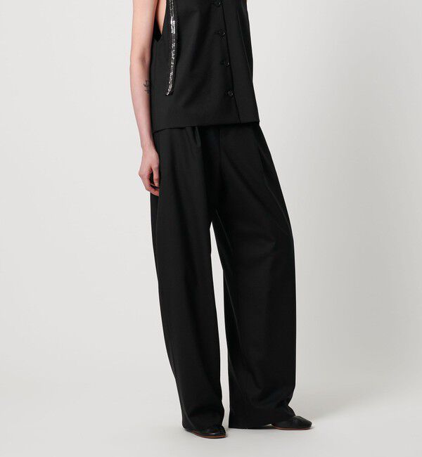 AEWEN MATOPH「＜AEWEN MATOPH＞ウールタック カーブパンツ」|チノ|BLACK