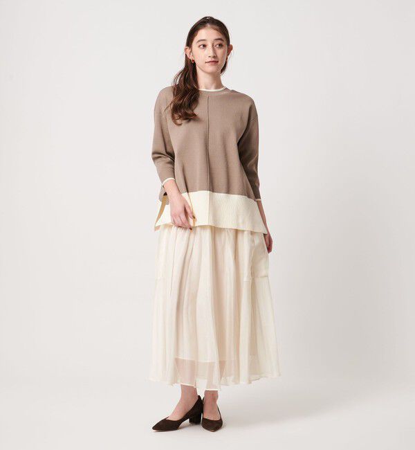 UNITED ARROWS「シャンブレー オーガンザ ポケット スカート」|スカート|