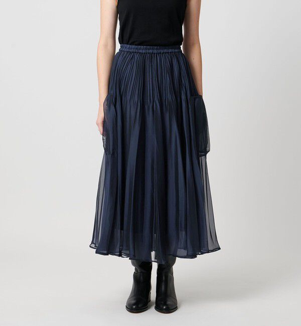 UNITED ARROWS「シャンブレー オーガンザ ポケット スカート」|スカート|