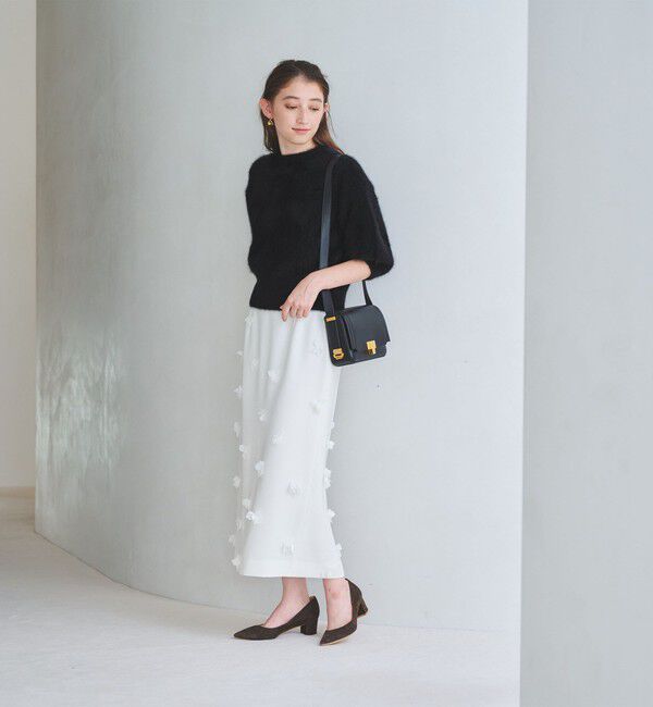 UNITED ARROWS「フォックスカシミヤ パフ ハーフスリーブ ニット」|ニット・セーター|