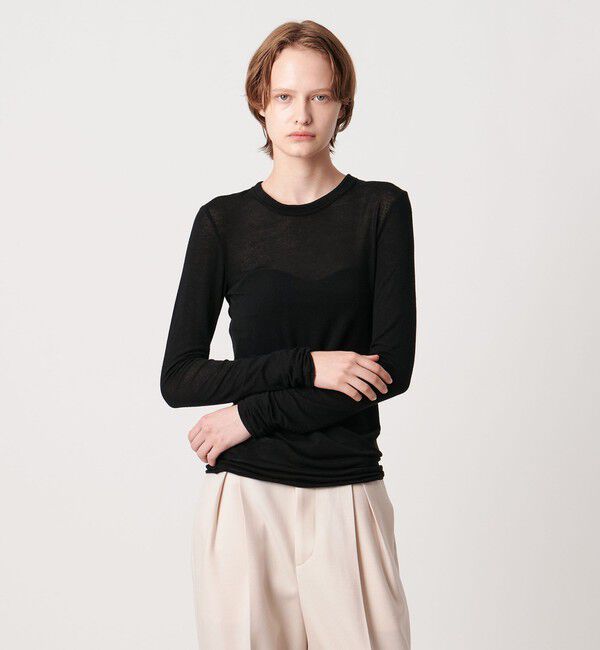 AEWEN MATOPH「＜AEWEN MATOPH＞クルーネックロングスリーブカットソー」|Tシャツ・カットソー|BLACK