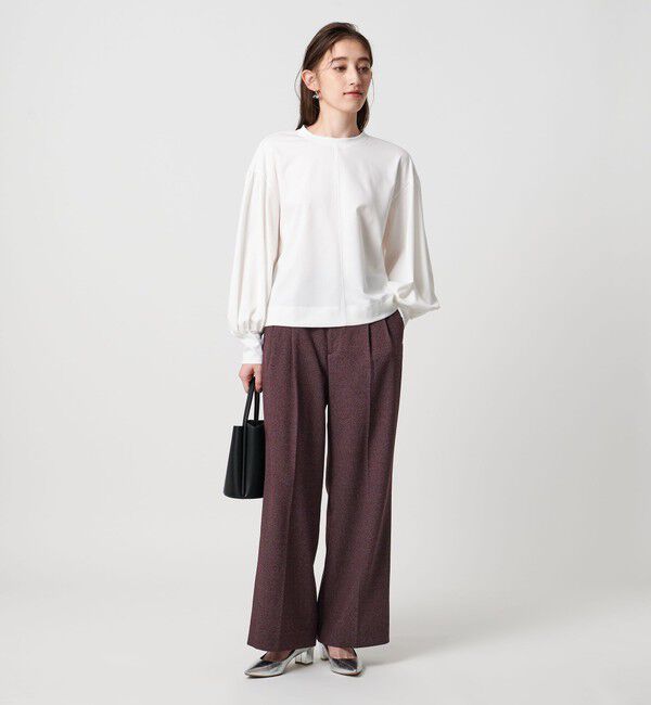 UNITED ARROWS「2タック メランジ ワイド パンツ ‐ウォッシャブル‐」|スラックス|