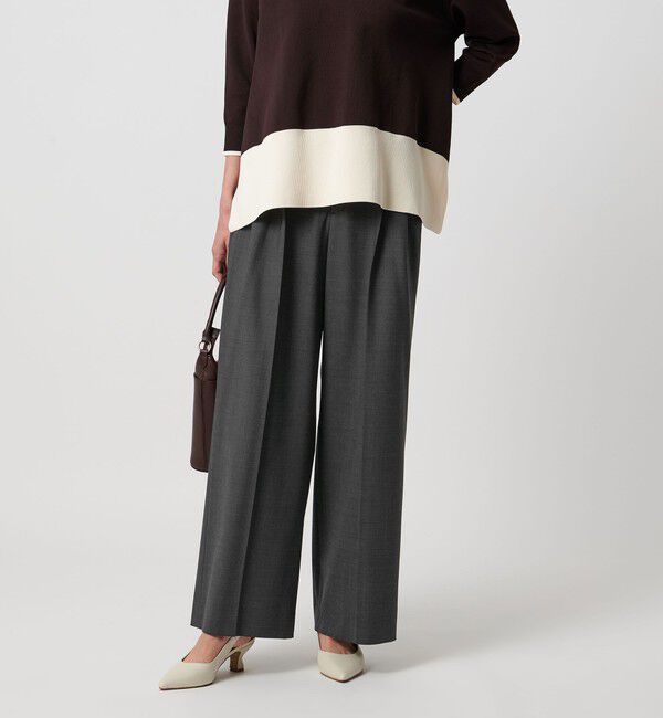 UNITED ARROWS「トロピカル ２タック ワイドパンツ ストレッチ」|チノ|