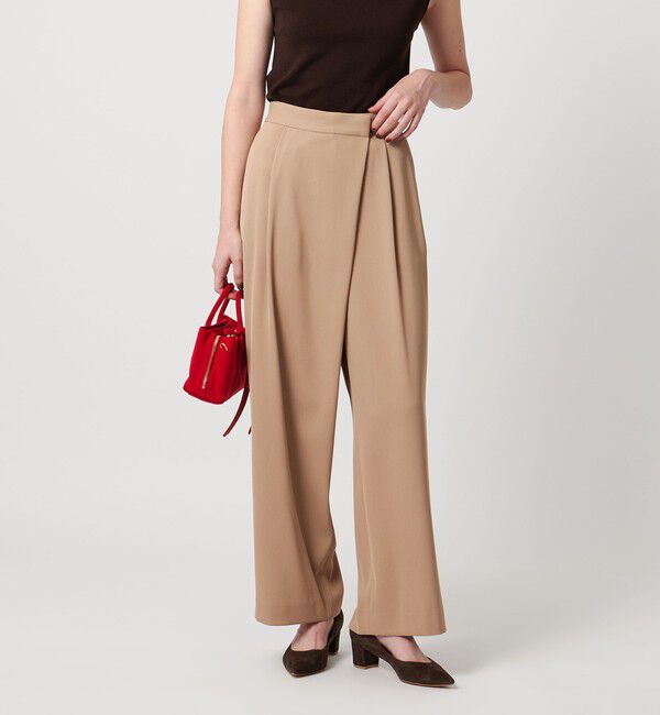 UNITED ARROWS「ドレープ ラップ  パンツ ウォッシャブル」|チノ|BEIGE