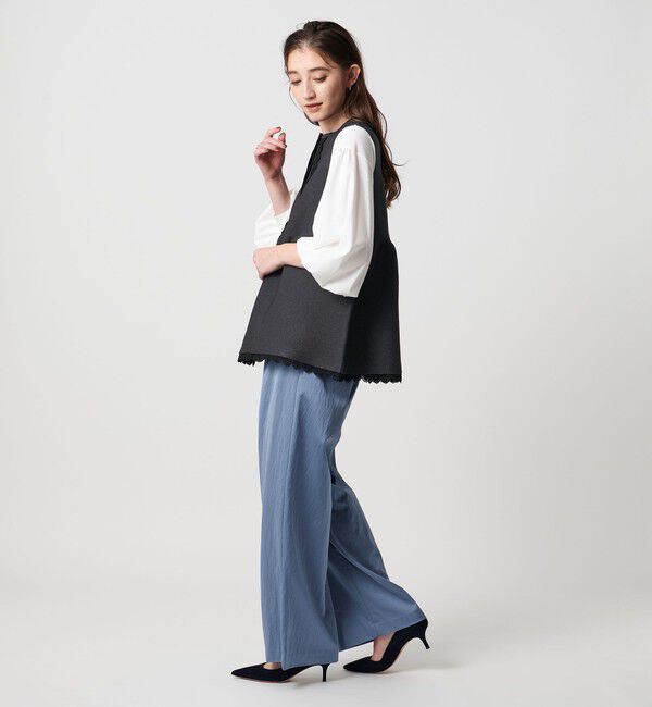 UNITED ARROWS「レース ペプラム ニットベスト ‐ウォッシャブル‐」|ベスト・ジレ|