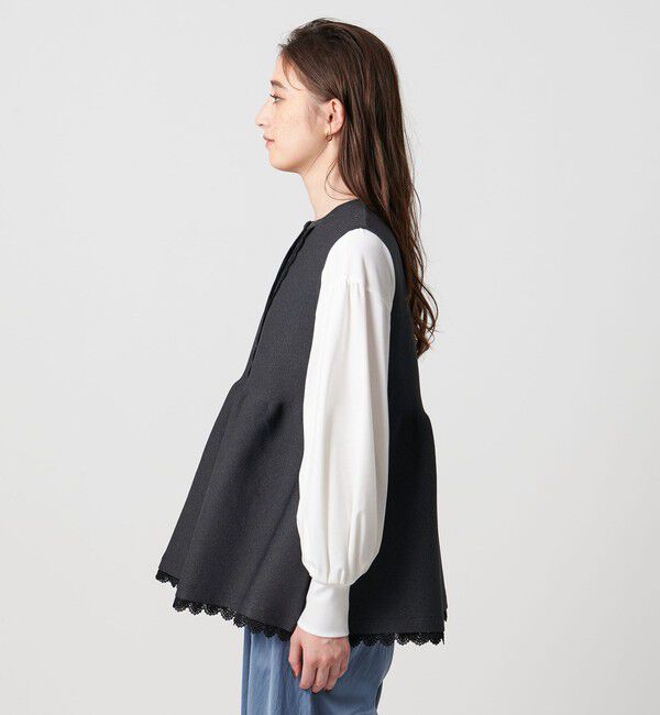 UNITED ARROWS「レース ペプラム ニットベスト ‐ウォッシャブル‐」|ベスト・ジレ|